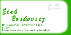 elek boskovicz business card